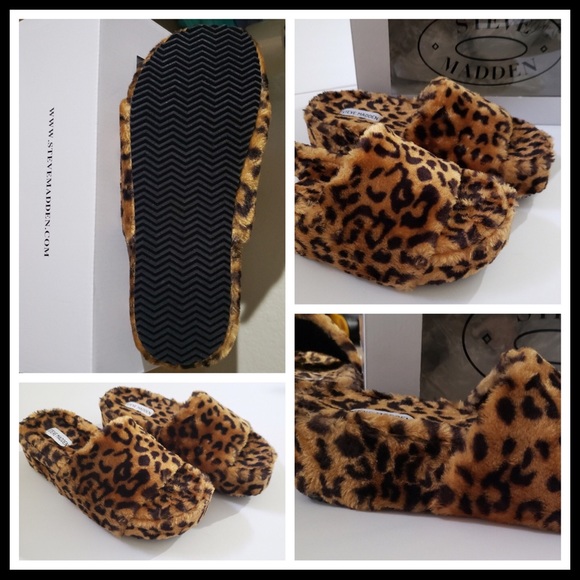 STEVE MADDEN FURRY SLIDES PLATFORM SANDALS A2C - Picture 6 of 16